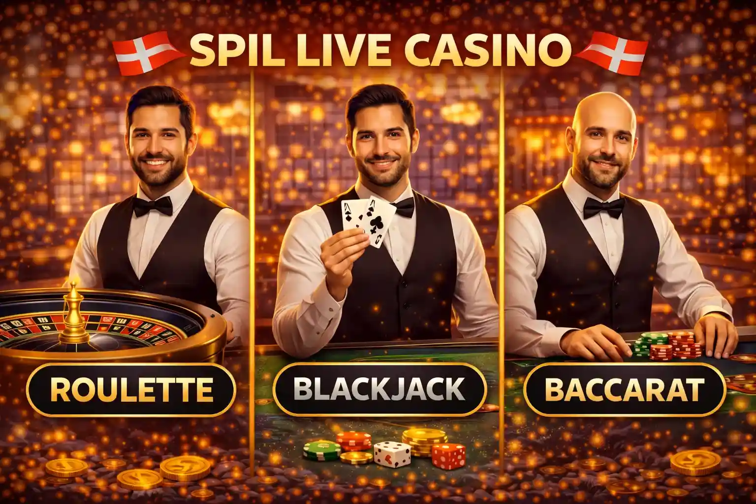 Live baccarat med mandelig dealer